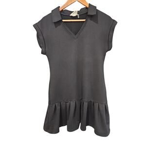 Style Rack V-Neck Polo Dress Black Size S